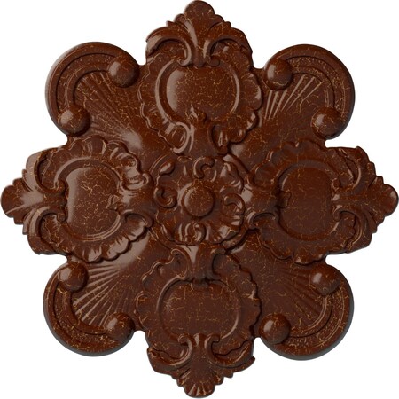 Katheryn Ceiling Medallion, Hand-Painted Burnished Mahogany Crackle, 18 1/8OD X 1 1/4P